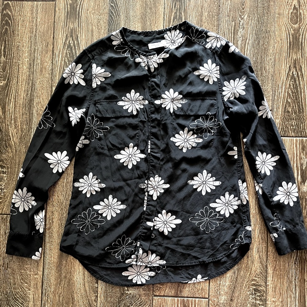 EQUIPMENT FEMME silk long sleeve floral blouse